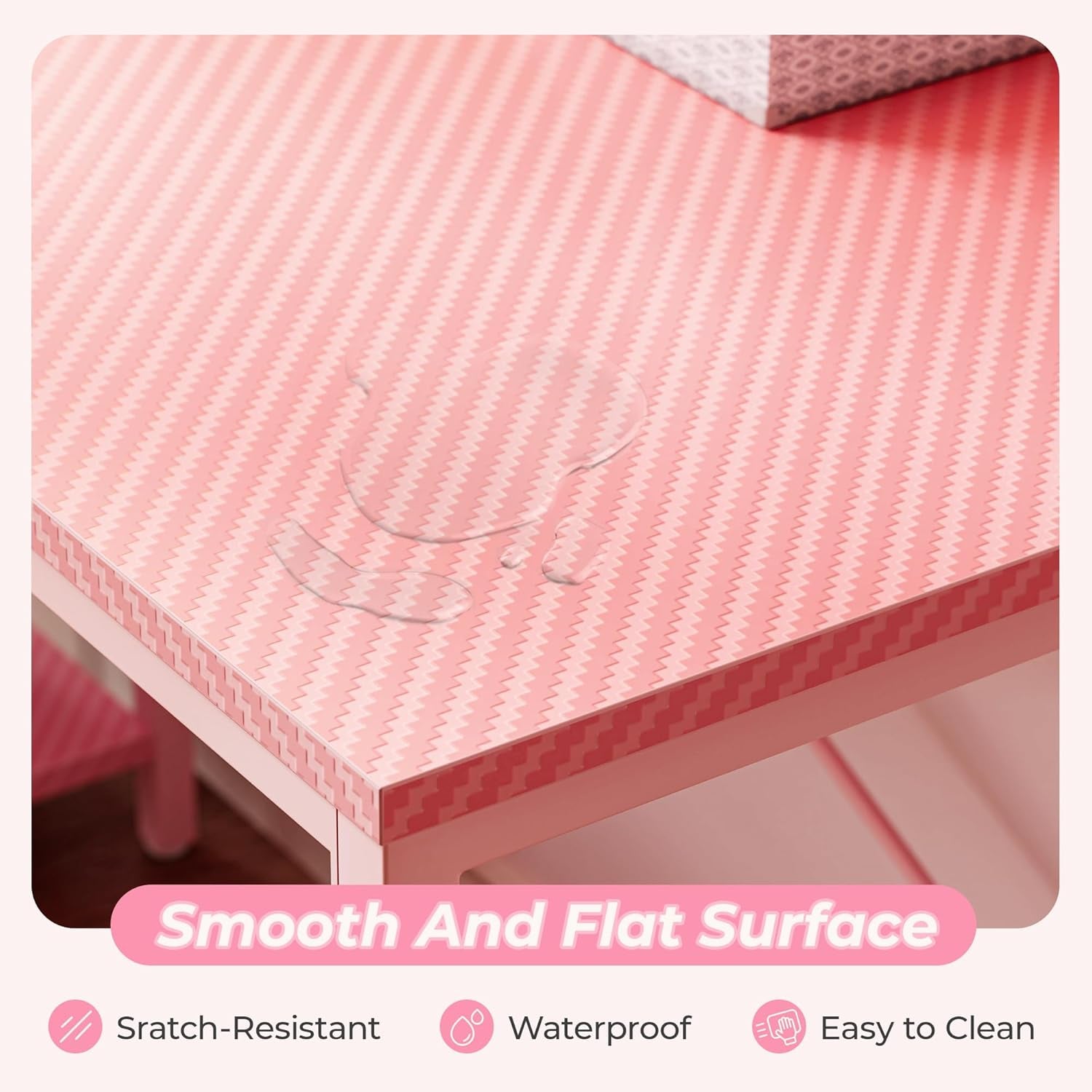 L-Shaped 47-Inch Computer Desk with Reversible Storage Shelves, Corner Gaming and Writing Desk for Home Office, Metal Frame, Pink