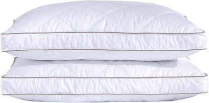® Goose Feathers and down Pillow for Sleeping Gusseted Bed Hotel Collection Pillows, King, Set of 2