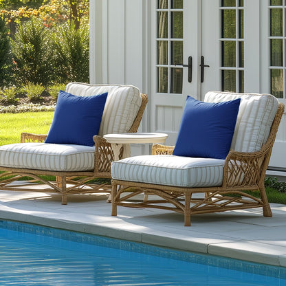 Outdoor Pillow Covers Navy Blue Waterproof Decorative Patio Throw Pillow Covers Fade Resistant for Furniture Tent Couch Sofa Living Room Pack of 2 Spring Summer Pillowcases 18X18 Inch