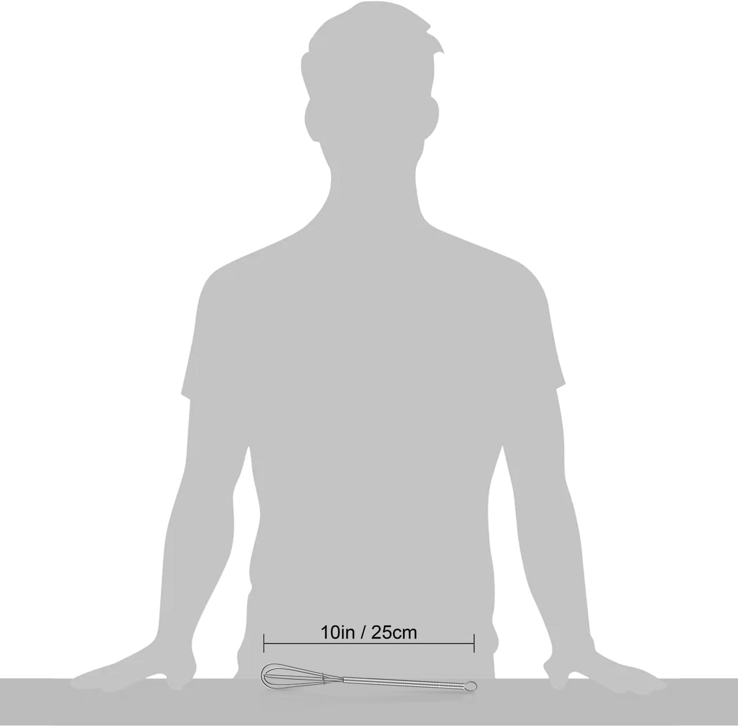 Long Small Whisks Skinny Little Whisk 10 Inch Tiny Mini Whisk with Long Handle for Mixing Sauces, Coffee, Cooking,Beating, Blending Ingredients,