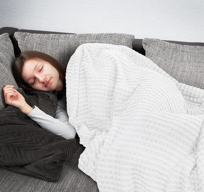 White 100% Cotton Waffle Blanket 300 GSM [Queen - 90X90 Inch] Soft Lightweight Breathable Bed Blanket for All Season