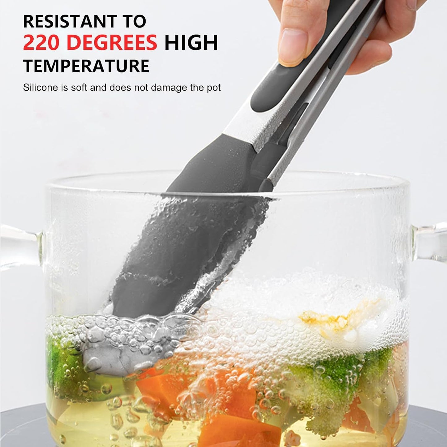 4 Pack Silicone Spatula and Grilling Tongs Kitchen Utensils with Silicone Brush Heat Resistant Bpa-Free Rubber Spatula for Scraping, Baking, Cooking, Mixing-Black