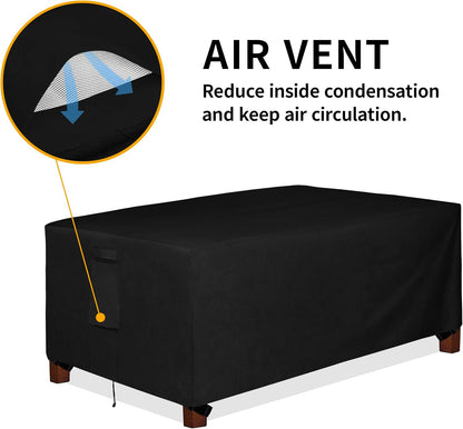 600D Heavy Duty Rectangular Table Cover UV Resistant and Waterproof Outdoor Lawn Patio Furniture Cover (72" Lx44 Wx23 H, Black)