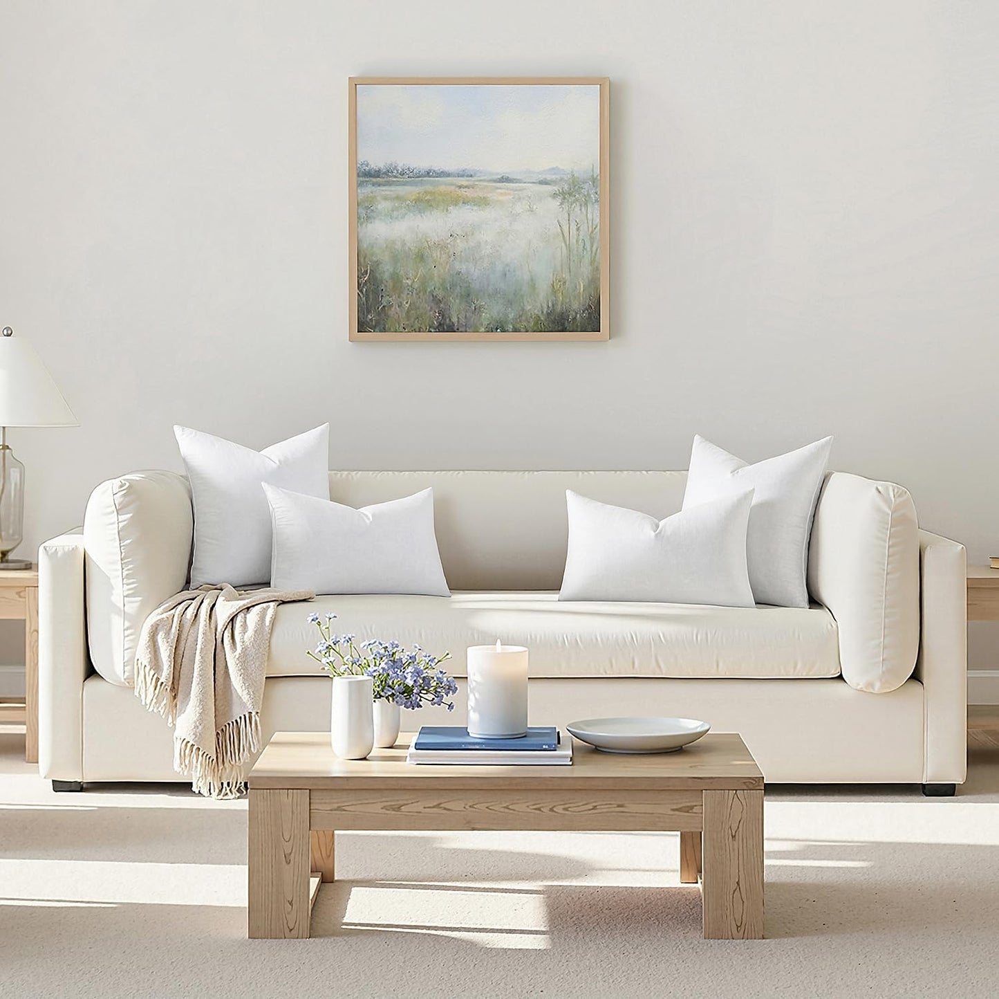 Set of 1 16X26 Inches Decorative Throw Pillow Insert, down and Feather Cotton Fabric Pillow, Rectangle Sham Stuffer for Sofa Couch Living Room