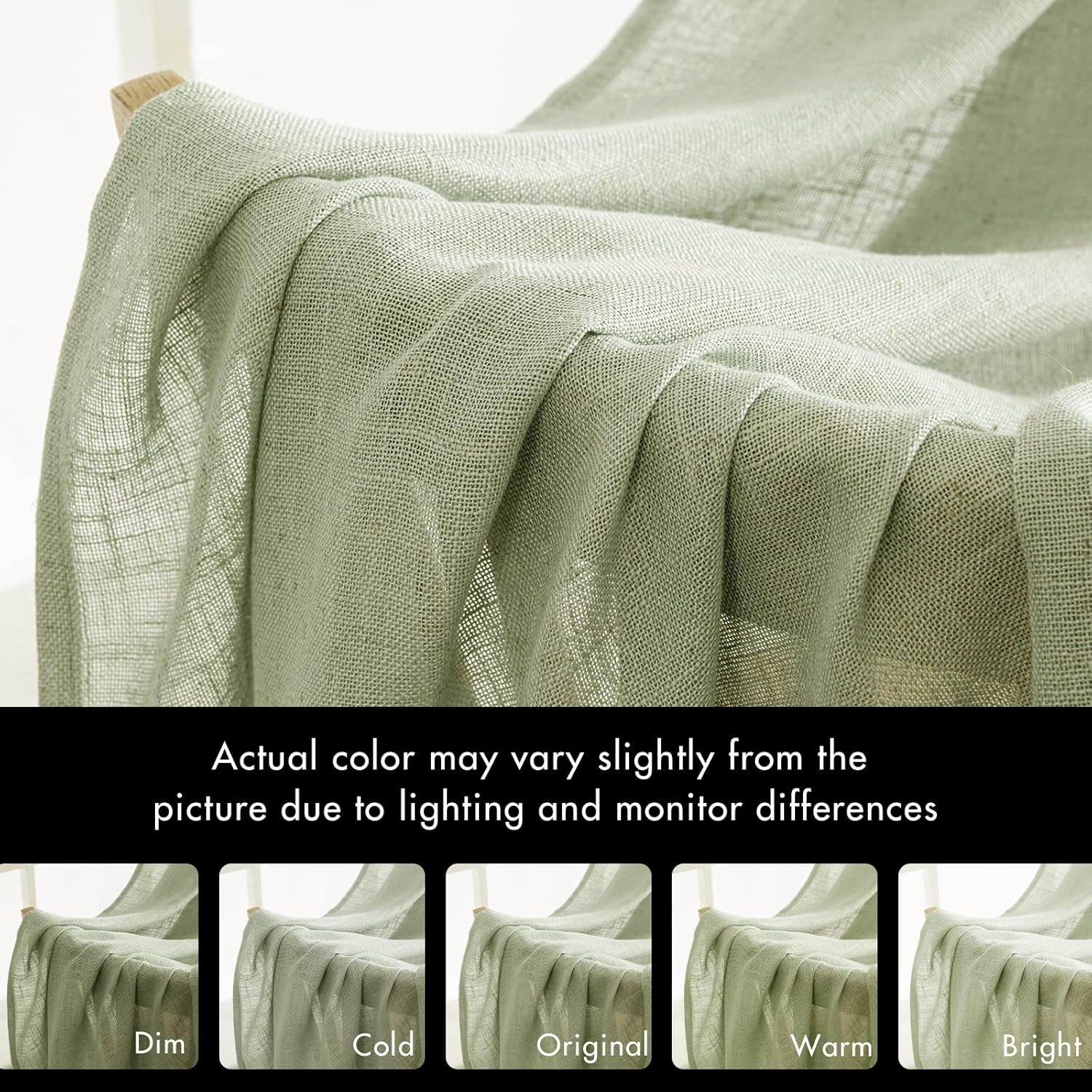 Linen Textured Kitchen Window Curtains over Sink 24 Inch Length Semi Sheer Farmhouse Small Small Curtains for Cafe Bathroom Basement, Short Rod Pocket Tier Curtains 2 Panels W26XL24, Sage Green