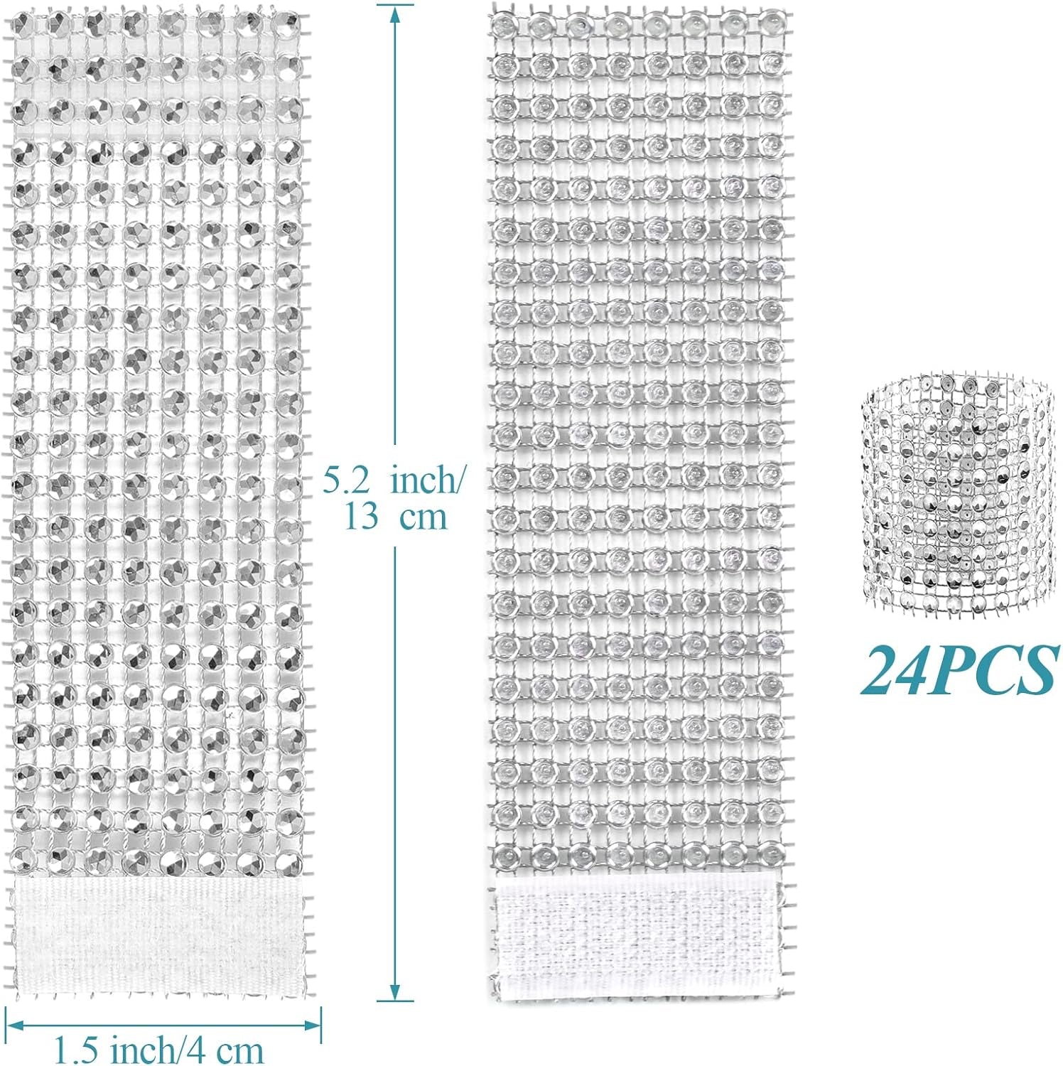 24Pack Napkin Rings, Silver Napkins Rings Plastic, Silver Napkin Holders for Anniversary, Birthday, Parties, Weddings and Dinners