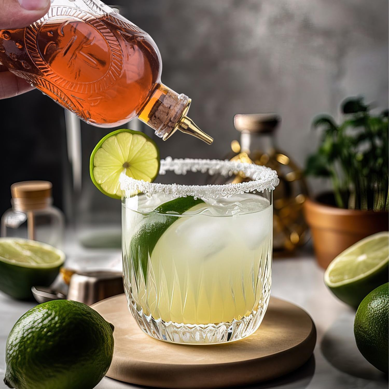 Bitters Bottle Set of 3,Glass Bottles with Dash Top Cocktail Accessories for Drinks,Glass Syrup Dispenser for Coffee Bar