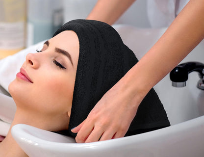 Cotton Bleach Proof Salon Towel 16 by 27 Inches, Bleach Safe Gym 100% Cotton Hand Towel, 24 Pack, Black