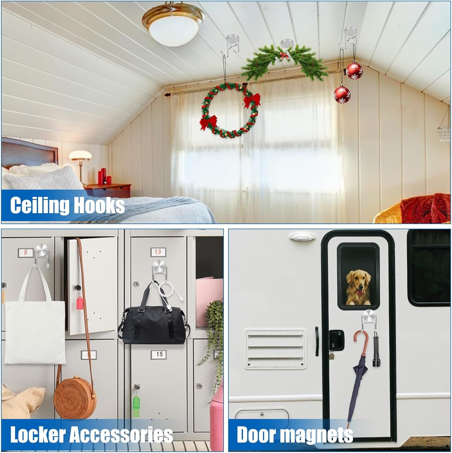 Magnet Hooks for Cruise Cabins, 80Lbs Swivel Magnets with Hooks, Cruise Ship Essentials, Heavy Duty Magnet Hook for Fridge, Hanging, Classroom, Whiteboard, Grill, and Strong Magnets -5 Pcs