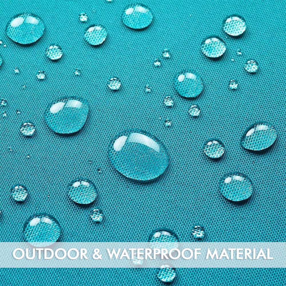 Set of 2 Outdoor Waterproof Decorative Pillow Covers in Solid Teal Blue for Farmhouse Style, Suitable for Patio, Tent, Bed, and Living Room - 18x18 Inches