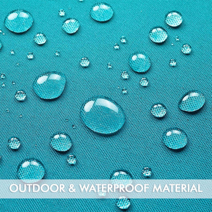 Set of 2 Outdoor Waterproof Decorative Pillow Covers in Solid Teal Blue for Farmhouse Style, Suitable for Patio, Tent, Bed, and Living Room - 18x18 Inches