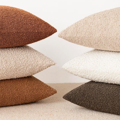 Pack of 2 Textured Boucle Throw Pillow Covers Accent Solid Decorative Lumbar Pillow Cases Soft Couch Cushion Case for Chair Sofa Bedroom Living Room Home Decor 12X20 Inch Burnt Orange Hazel