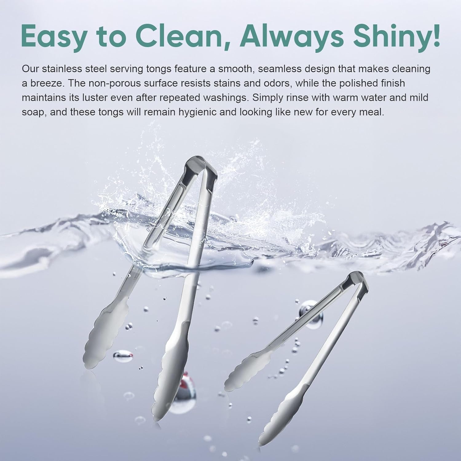 12 Pieces Buffet Tongs 7'' Serving Tongs Heavy Duty Stainless Steel Kitchen and BBQ Utility Tong (Silver, 7Inch)