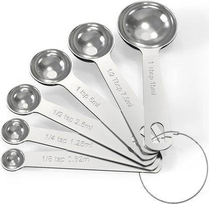 Stainless Steel Measuring Spoons Set,Coffee Scoop Spoon,Kitchen Gadgets for Cooking & Baking,Set of 6
