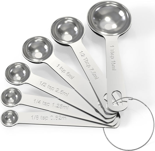 Stainless Steel Measuring Spoons Set,Coffee Scoop Spoon,Kitchen Gadgets for Cooking & Baking,Set of 6