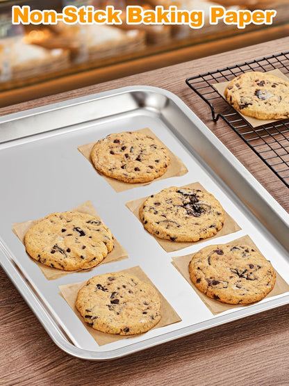 4X4 Inch Parchment Paper Sheets, 200Pcs Unbleached Parchment Paper for Baking, Non-Stick Precut Square Baking Paper, for Wrapping Candy Seprating Cup Cake Cookie and More