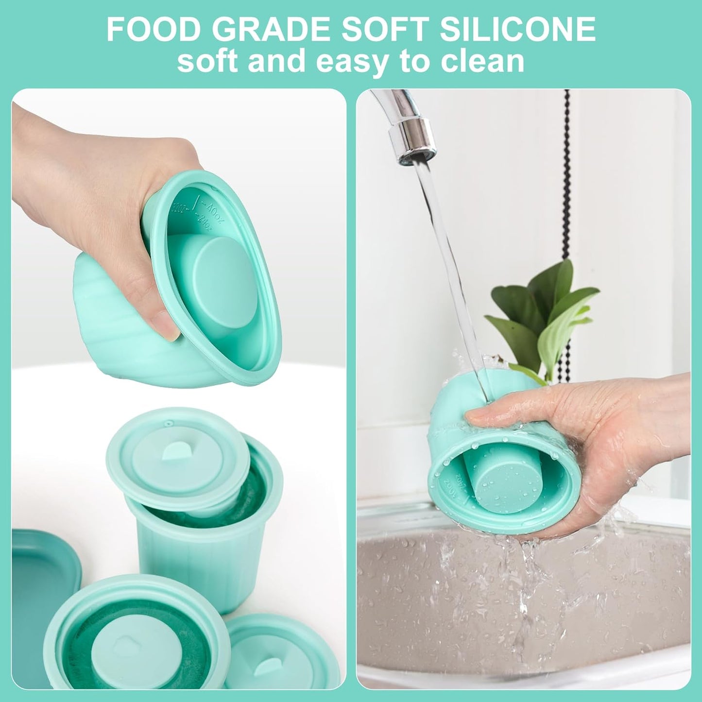 Ice Cube Tray for Owala Freesip Bottle 24-40Oz, No White Residue, Easy Fill and Release Ice Maker, 3 Pcs Silicone Ice Cube Molds for Chilling Cocktails, Whiskey, Drinks, Coffee