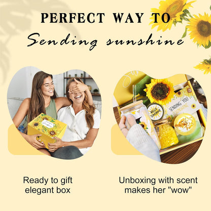Sunflower Initial Gifts, Get Well Soon Gifts, Self Care Spa Birthday Gifts for Women Monogrammed Gifts, Sunshine Gift Baskets, Personalized Gifts, J