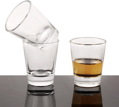 Heavy Base Shot Glasses, 1.5 Oz Sets of Clear Shot Glass (4 Pack), Measuring Cup for Espresso, Liquid, and Wine - Heavy Glass (Glass, 4Pack)
