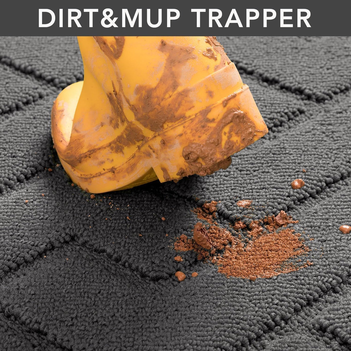 Indoor Absorbent Doormat, Odor-Free and Non-Slip, 20" x 31.5", Low-Profile Washable Floor Mat for Entryway (Grey)