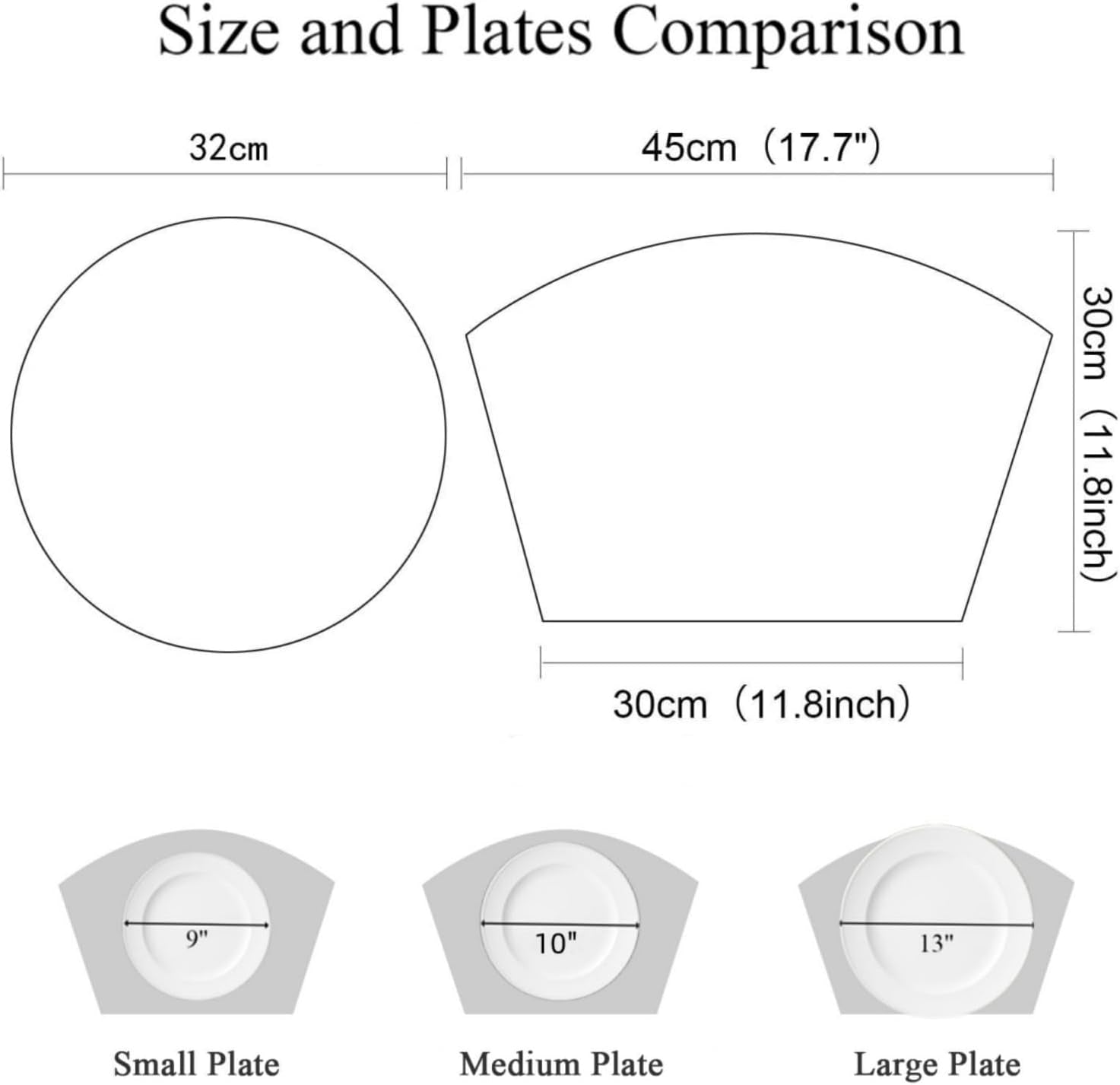 Small round Table Placemats Set of 5 Wedge Shaped Place Mat with Centerpiece round Mat Heat Resistant Table Mats Washable (5, Beige)