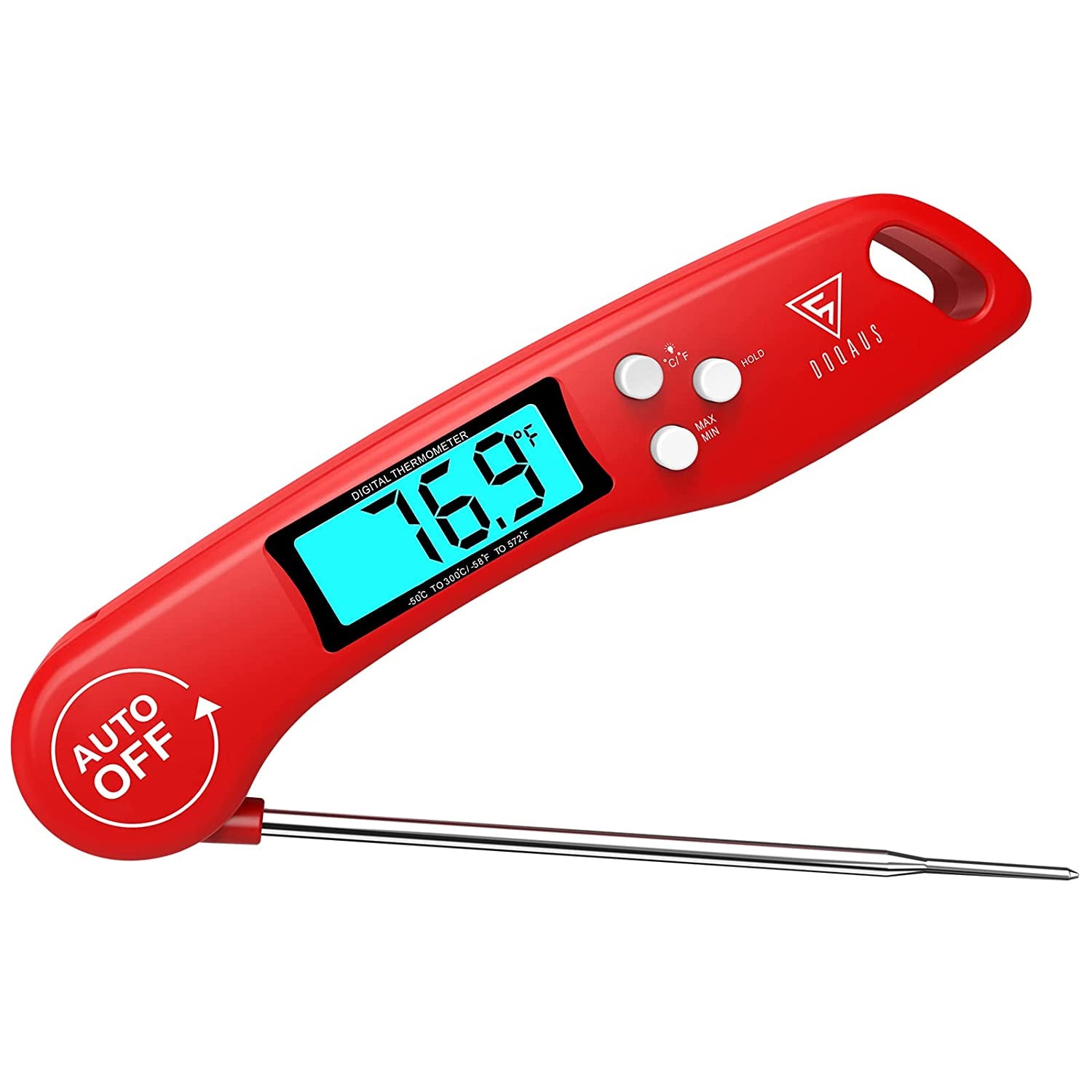 Digital Meat Thermometer, Instant Read Food Thermometers for Cooking, Kitchen Probe with Backlit & Reversible Display, Wide Temperature Range for Turkey, Grill, BBQ, Baking, Bread, Sourdough