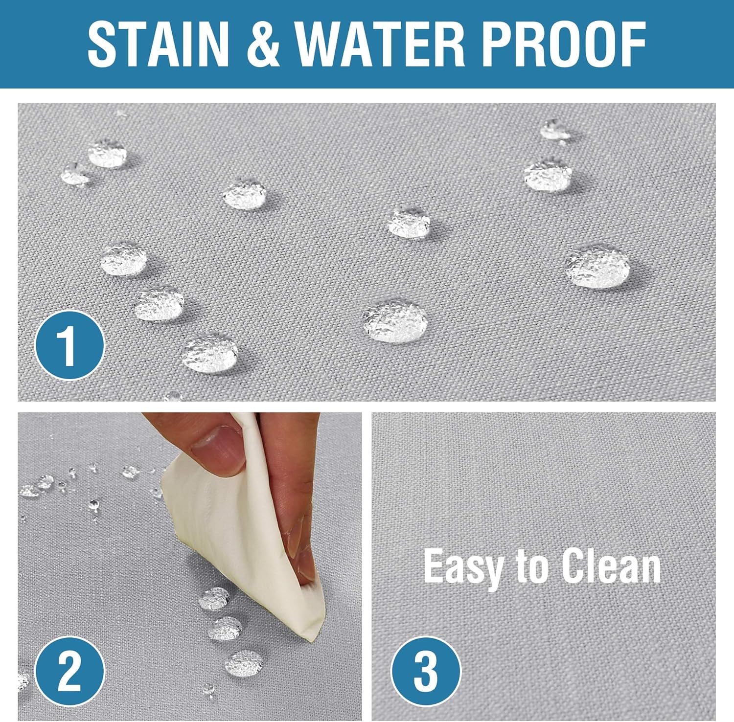 Linen Textured Table Cloths 54 X 54 Inch Premium Solid Tablecloth Spill-Proof Waterproof Table Cover for Dining Buffet Feature Extra Soft and Thick Fabric Wrinkle Free, Grey