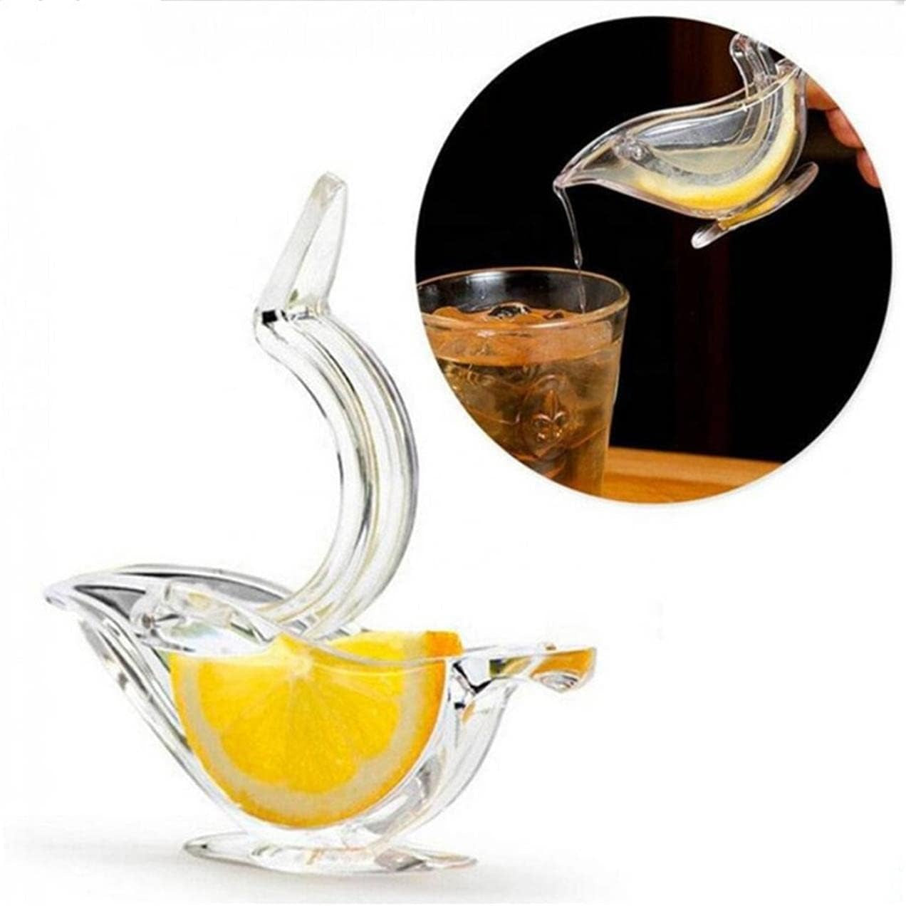 New Acrylic Manual Lemon Slice Squeezer, Portable Transparent Fruit Juicer, Elegance Bird Shape, Hand Juicer for Orange Lemon Lime Pomegranate (4Pcs) (4Pcs)