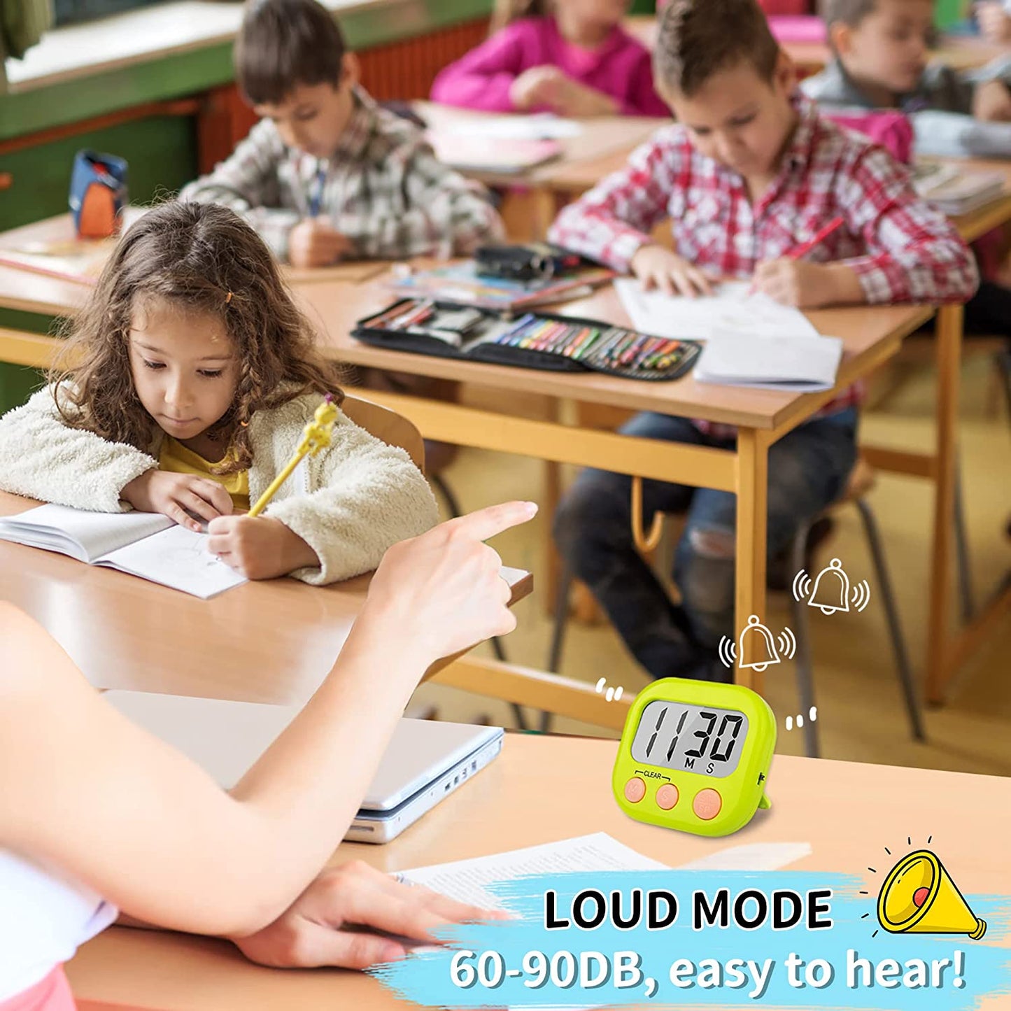 Classroom Timers for Teachers Kids Large Magnetic Digital Timer Teacher Supplies 2 Pack-Blue Green