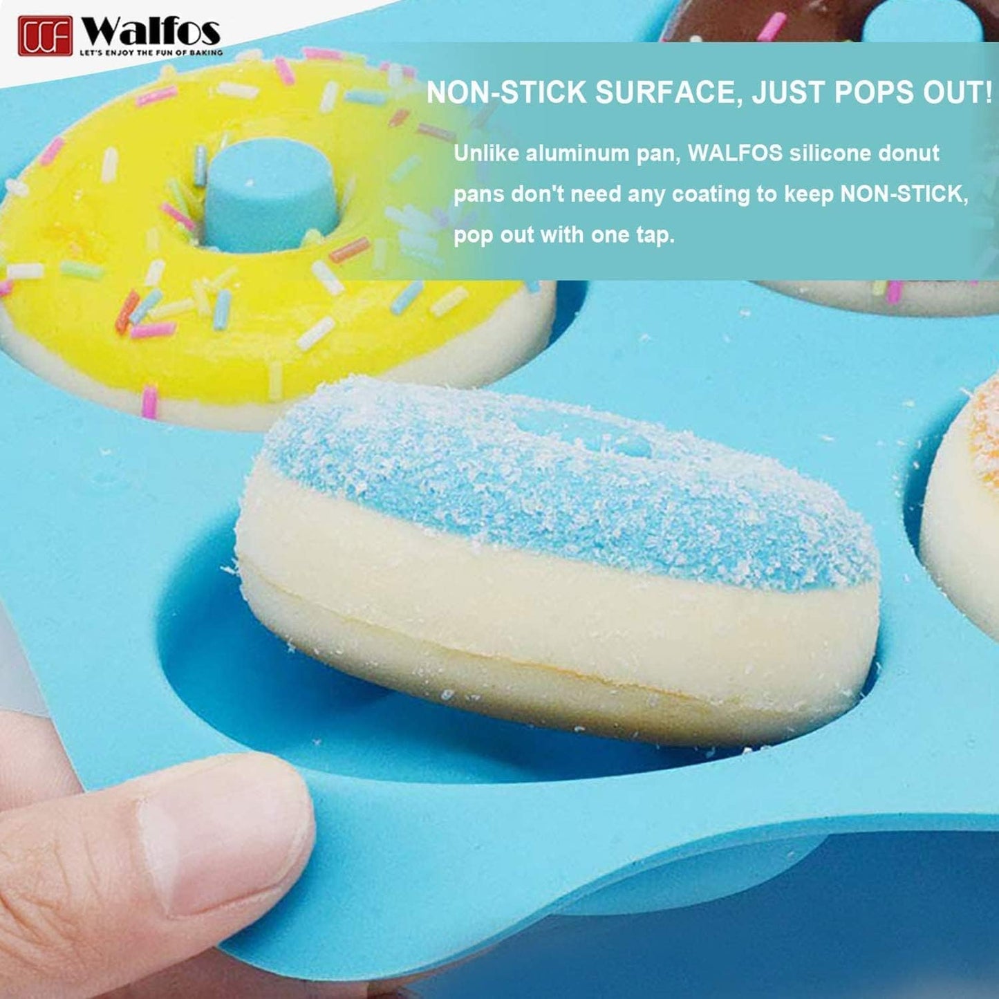 Silicone Donut Mold - Non-Stick Silicone Doughnut Pan Set, Just Pop Out! Heat Resistant, Make Perfect Donut Cake Biscuit Bagels, BPA FREE and Dishwasher Safe, Set of 2