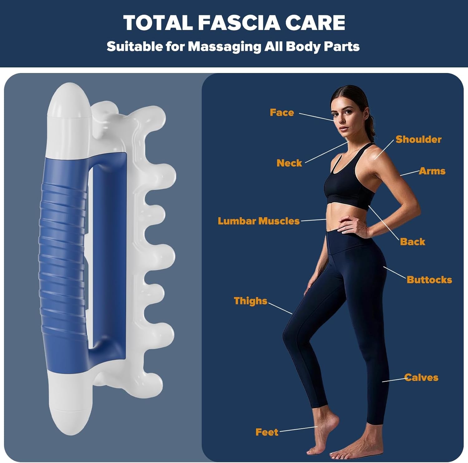 Fascia Massage Tool Blaster for Cellulite - Myofascial Release Tools for Trigger Point, Deep Tissue Lymphatic System Relief, Fascia Blaster for Muscle Knot Recovery & Relaxtion, Full Body Massager