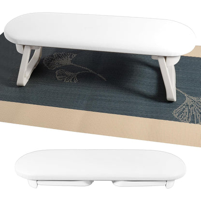 Nail Arm Rest, Foldable PU Leather Nail Hand Rest for Manicure, with Soft Nail Mat for Table, Soft Hand Rest for Acrylic Nails/Nail Hand Pillow for Manicure Salon Use-White