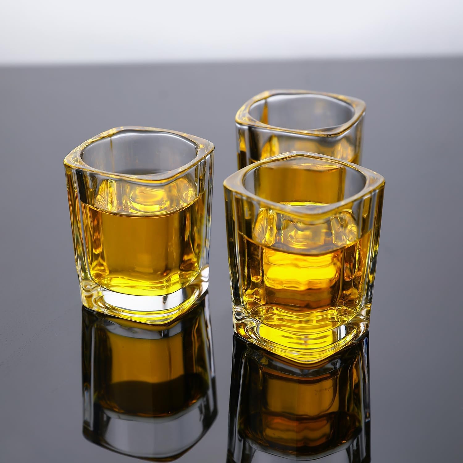Shot Glasses 2.3 Oz, Set of 6 - Cute Square Tequila Glasses, Perfect for Whiskey, Tequila, Liqueurs, Party & Collection, Espressos, Spirits & Liquors (6, Clear Square)