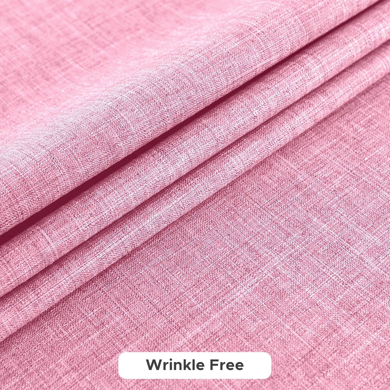 Faux Linen Tablecloths for Rectangle Tables - Water and Stain Resistant Farmhouse Style, Washable Burlap Textured Covers for Dining and Events (2 Pack, 52x70 Inch, Pink)