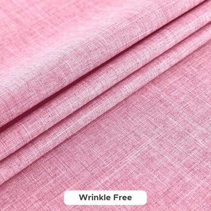 Faux Linen Tablecloths for Rectangle Tables - Water and Stain Resistant Farmhouse Style, Washable Burlap Textured Covers for Dining and Events (2 Pack, 52x70 Inch, Pink)