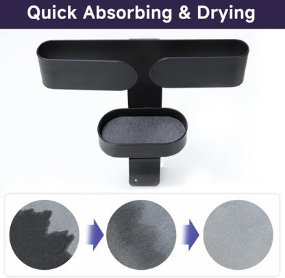Crock Pot Lid Holder with Fast-Drying Diatomite Stone - Universal Fit for Most Slow Cookers, Space-Saving Cooking Accessory in Black