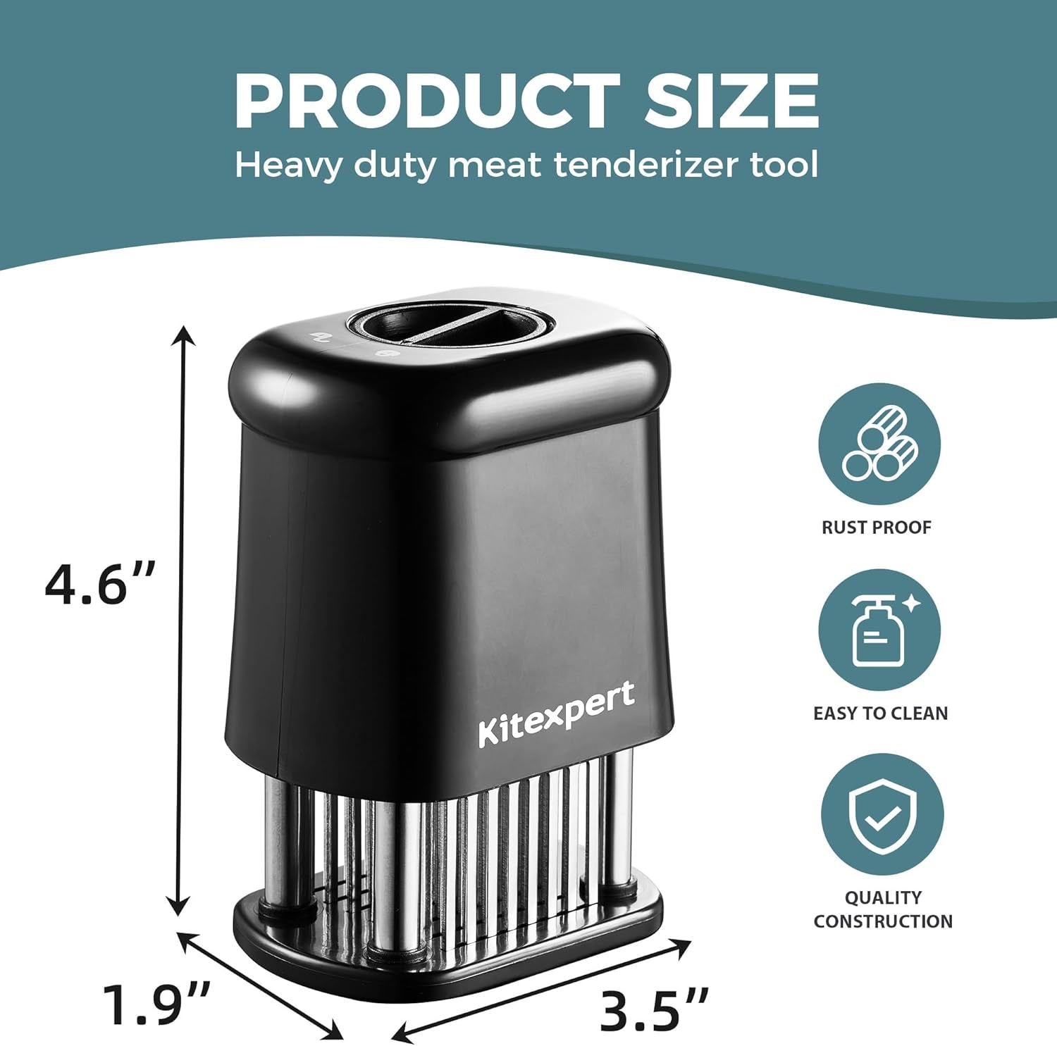 Meat Tenderizer Tool with 56 Stainless Steel Ultra Sharp Needle Blade, Durable Meat Tenderizer with Safety Lock, Chicken Tenderizer for Beef, Steak, Meat Tenderizer Machine