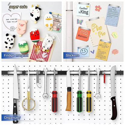 6 Pack Super Strong Neodymium Magnets, Powerful Rare Earth Neodymium Bar Magnets, Heavy Duty Magnet Bar with Double-Sided Adhesive for Garage, Kitchen, Science, Craft, Office, DIY - 60X10X3Mm