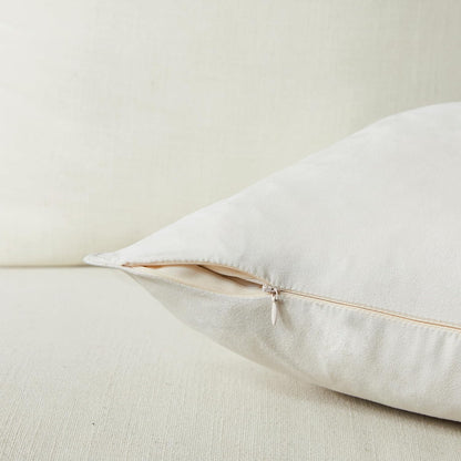 4 Packs Premium Faux Suede Decorative Throw Pillow Covers, Super Soft Square Pillow Case,Solid Cushion Cover for Couch/Sofa/Bedroom (16"X 16",Set of 2, Ivory)