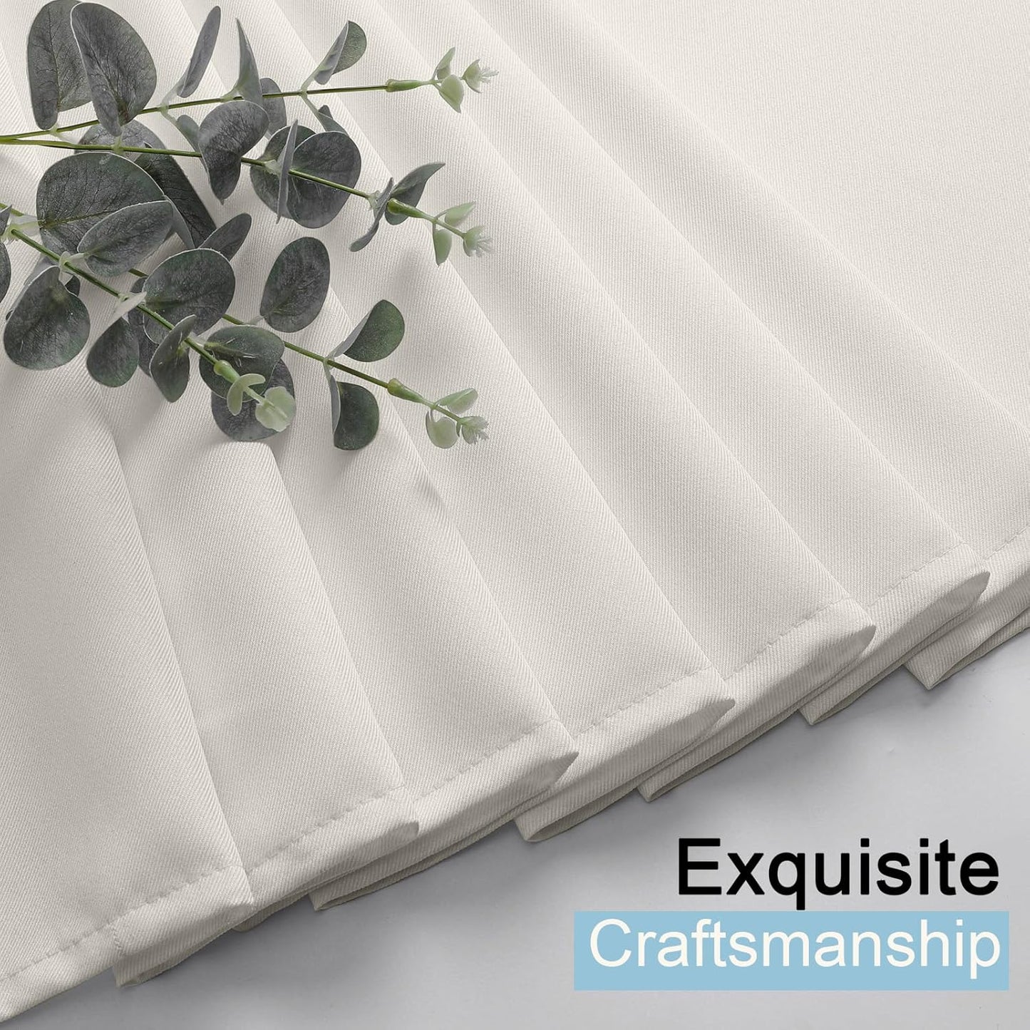 Jack Ivory Stall Small Shower Curtain 36X72 Inches, Solid Faux Denim Fabric Shower Curtain for Bathroom, Soft Airy Hotel Spa Quality with 12 Plastic Hooks, 36" W X 72" L, Ivory