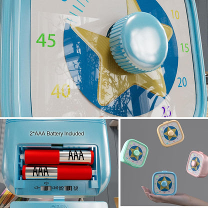Visual Timer for Kids, 60 Minute Countdown Kitchen Timer for Cooking, Time Management Tool for Classroom, Teacher, Home School, Toddlers, Office, Study, Game - Battery Included