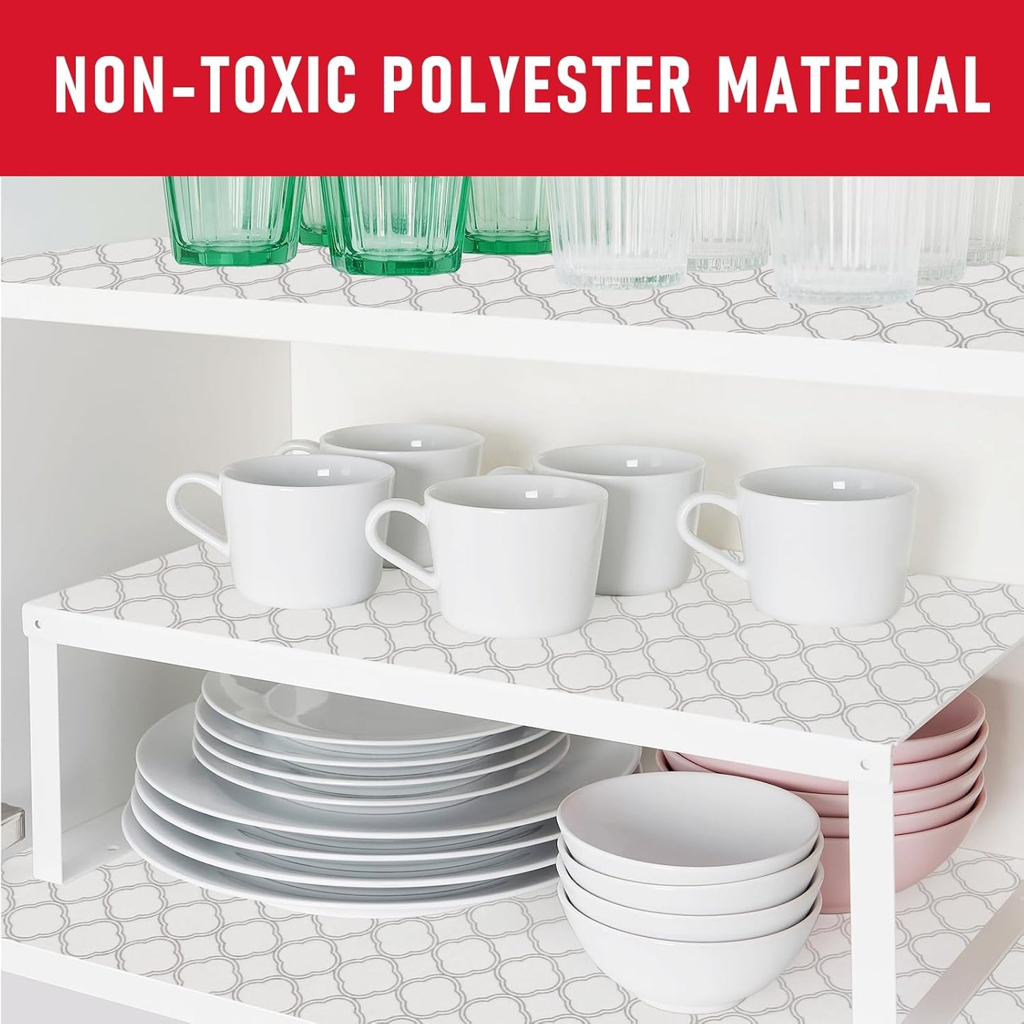 Non Slip Refrigerator Liners, 2-In-1 Fridge Mats and Fresh-Keeping Shelf Liners, Absorbs Excess Moisture, Bpa-Free, Multiple Sizes for Glass Shelves Kitchen Cabinets Drawers, 6 Pack, 12" × 24"