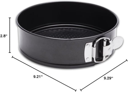 9 Inch Non-Stick Cheesecake Pan Springform Pan with Removable Bottom/Leakproof - Black