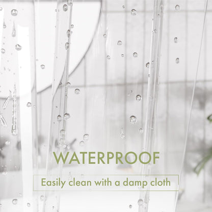 Small Shower Curtain Liner, 36X72 Stall Plastic Clear Shower Curtain Liner, PEVA Cute Narrow Shower Liner, Stand up Shower Curtain Liners with 2 Magnets and 6 Rustproof Grommet Holes