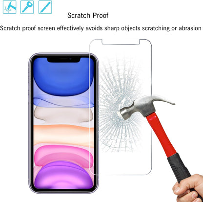 2Pack Screen Protector Compatible for Iphone 11 [6.1 Inch] + 2 Pack Camera Lens Protector,Tempered Glass Film, [9H Hardness] - HD