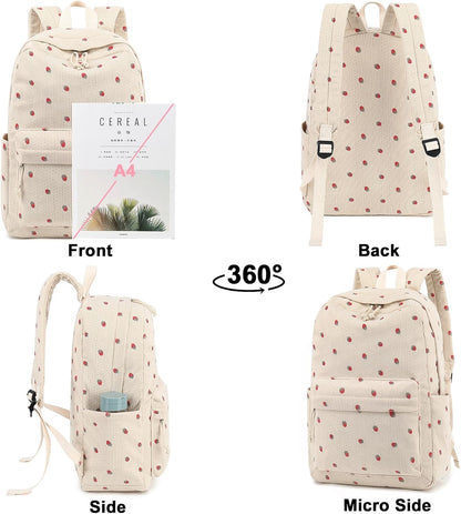School Backpack for Teen Girls Bookbags Elementary High School Corduroy Laptop Bags Women Travel Daypacks