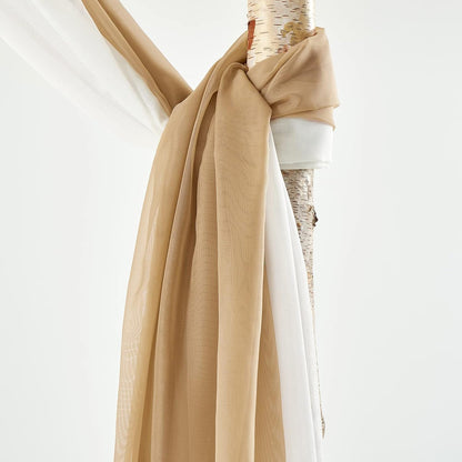 Window Scarf for Party Voile Curtain Scarf Sheer Window Valance Draping Fabric for Wedding Arch Ceremony Canopy Bed, Swag Curtain Window Treatment One Panel, 54 X 144 Inches Long, Brown