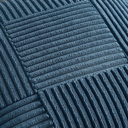 Set of 2 Dusty Blue Lumbar Boho Decorative Throw Pillow Covers 12X20 Inch for Living Room Bedroom Couch, Modern Farmhouse Home Decor, Soft Striped Patchwork Plaid Corduroy Cushion Case