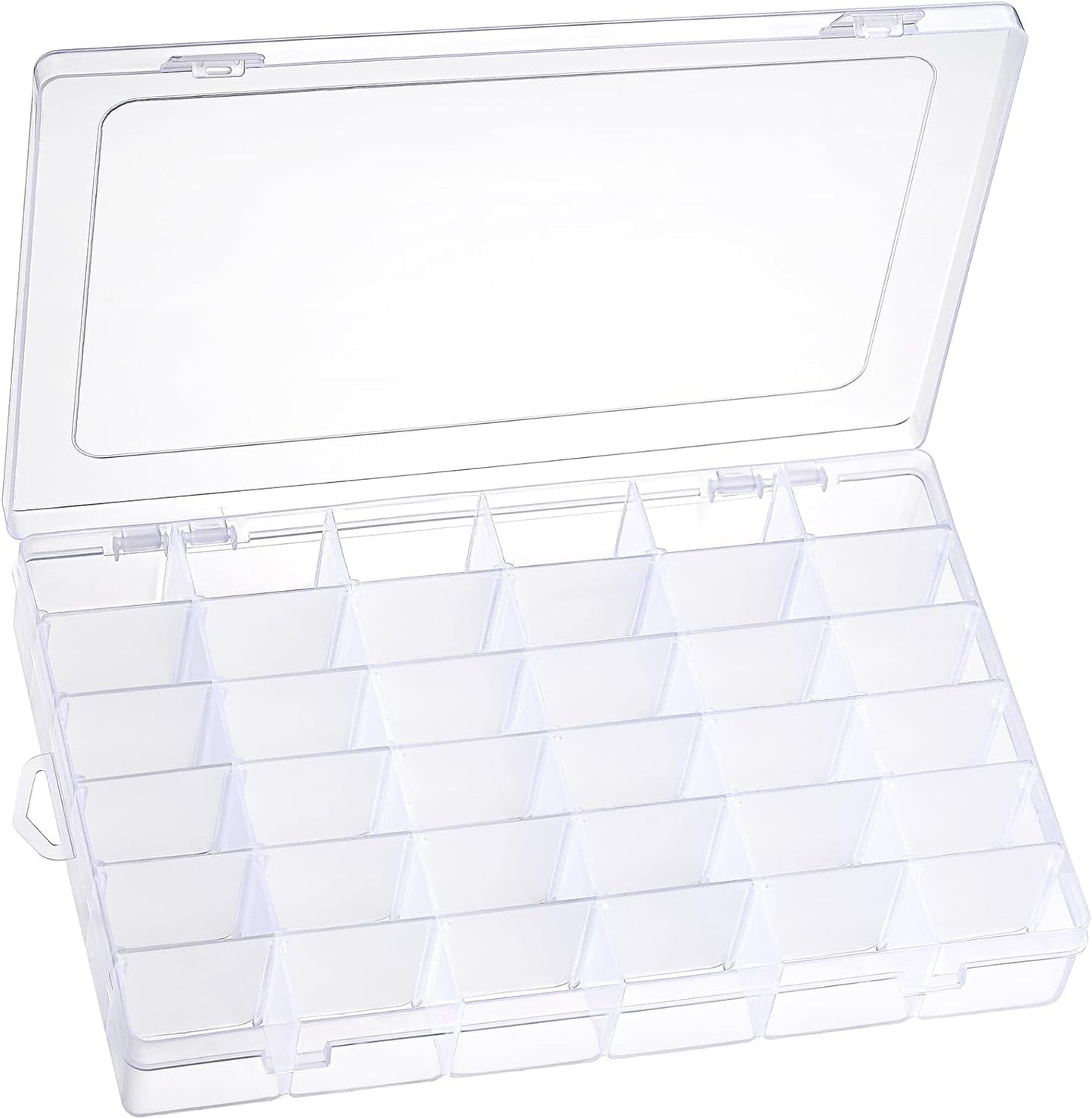 2 Pack 36 Grids Clear Plastic Organizer Box with Adjustable Dividers, Small Craft Organizers and Storage, Compartment Container for Bead, Nail, Jewelry, Art, DIY Crafts, Fishing Tackle, Small Items
