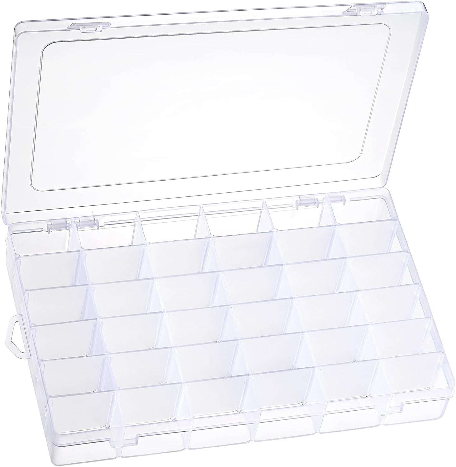 2 Pack 36 Grids Clear Plastic Organizer Box with Adjustable Dividers, Small Craft Organizers and Storage, Compartment Container for Bead, Nail, Jewelry, Art, DIY Crafts, Fishing Tackle, Small Items